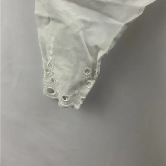 Chico’s Peasant Top 3/4 Sleeves Optic White Blouse Top Lace Up Tunic Women’s New - Picture 5 of 13